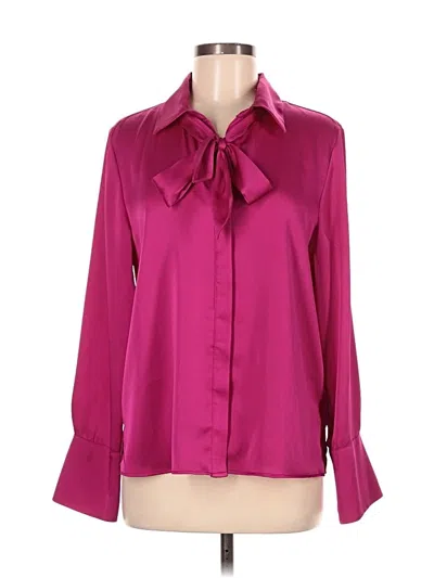 Pre-owned Vince Camuto Long Sleeve Blouse In Burgundy