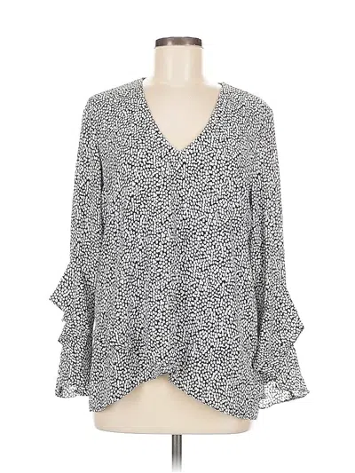 Pre-owned Vince Camuto Long Sleeve Blouse In Gray