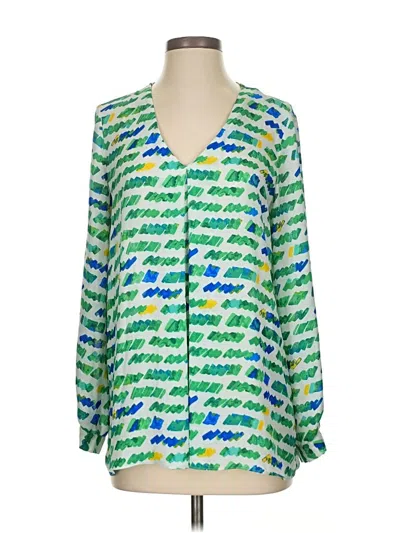 Pre-owned Vince Camuto Long Sleeve Blouse In Green