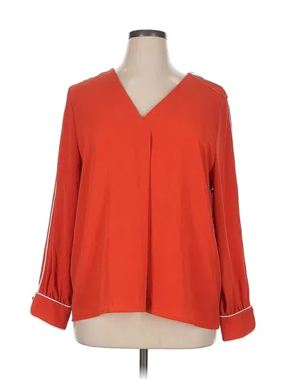 Pre-owned Vince Camuto Long Sleeve Blouse In Orange