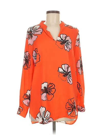 Pre-owned Vince Camuto Long Sleeve Blouse In Orange