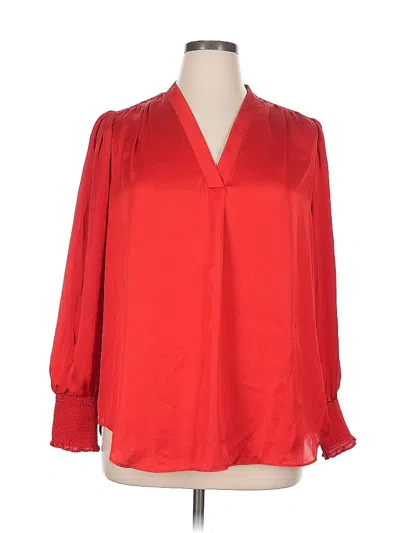Pre-owned Vince Camuto Long Sleeve Blouse In Red