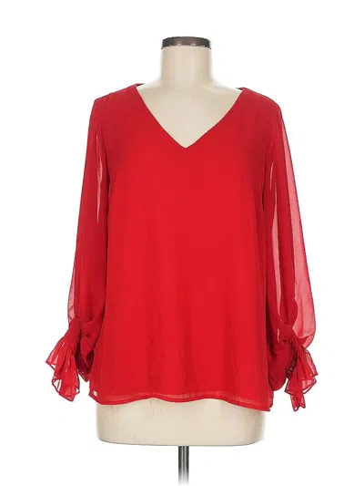 Pre-owned Vince Camuto Long Sleeve Blouse In Red