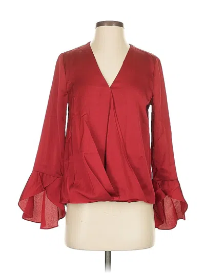 Pre-owned Vince Camuto Long Sleeve Blouse In Red