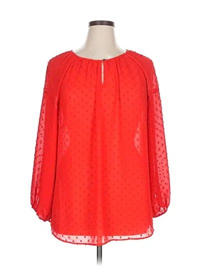 Pre-owned Vince Camuto Long Sleeve Blouse In Red