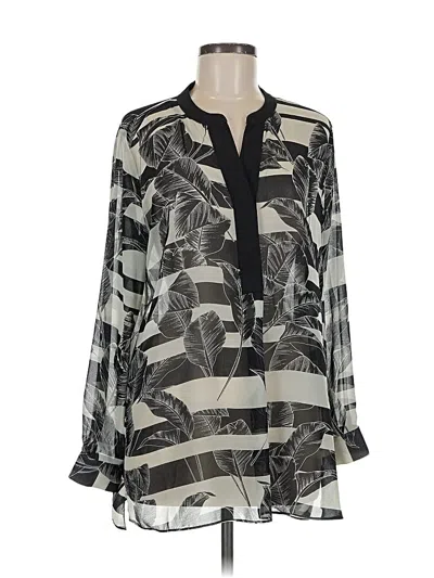 Pre-owned Vince Camuto Long Sleeve Blouse In Silver