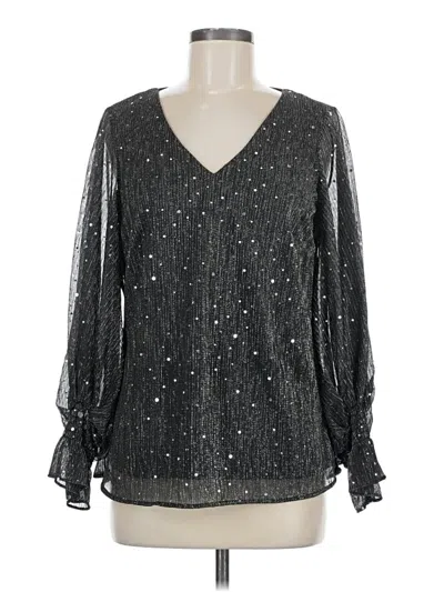 Pre-owned Vince Camuto Long Sleeve Blouse In Silver
