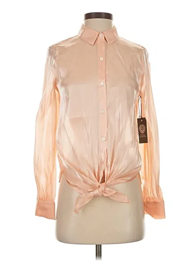 Pre-owned Vince Camuto Long Sleeve Blouse In Tan