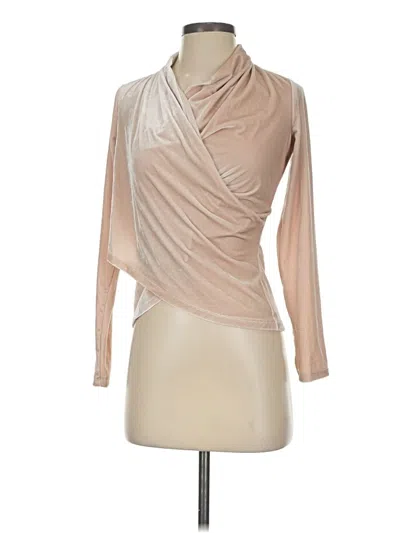 Pre-owned Vince Camuto Long Sleeve Blouse In Tan
