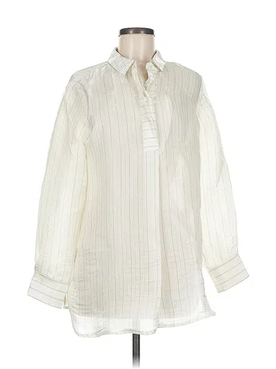 Pre-owned Vince Camuto Long Sleeve Blouse In White
