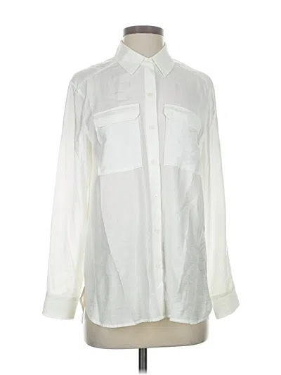 Pre-owned Vince Camuto Long Sleeve Blouse In White