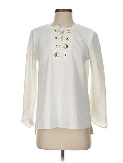 Pre-owned Vince Camuto Long Sleeve Blouse In White