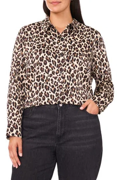 Vince Camuto Long Sleeve Button-down Shirt In Animal Print