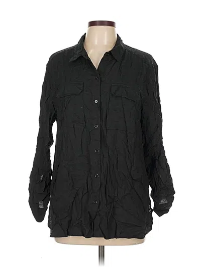Pre-owned Vince Camuto Long Sleeve Button Down Shirt In Black