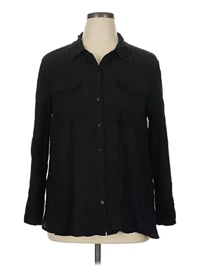 Pre-owned Vince Camuto Long Sleeve Button Down Shirt In Black