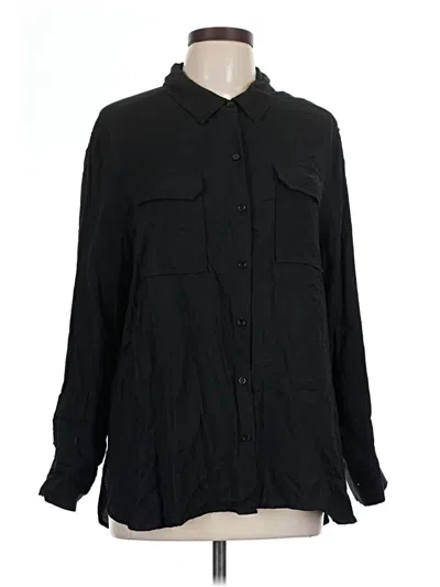 Vince Camuto Long Sleeve Button Down Shirt In Black