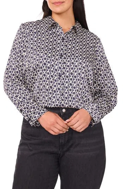 Vince Camuto Long Sleeve Button-down Shirt In Blue