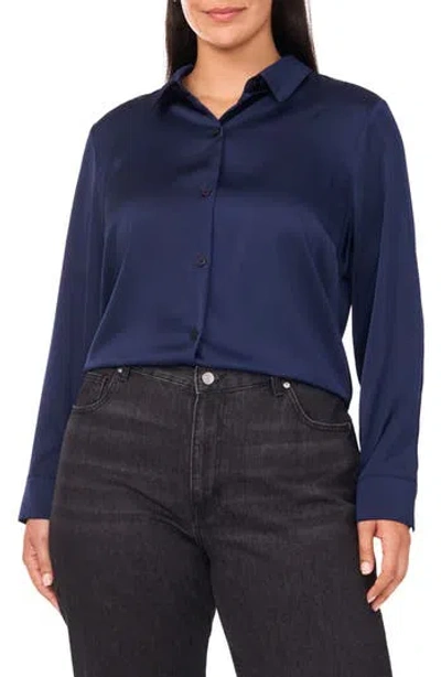 Vince Camuto Long Sleeve Button-down Shirt In Blue