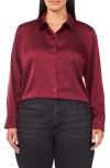 Vince Camuto Long Sleeve Button-down Shirt In Burgundy