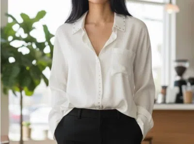 Vince Camuto Long Sleeve Button Down Shirt In White