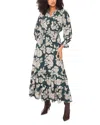 Vince Camuto Floral Jacquard Tiered Maxi Dress In Multi
