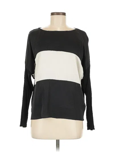 Pre-owned Vince Camuto Long Sleeve Top Black Boatneck Tops