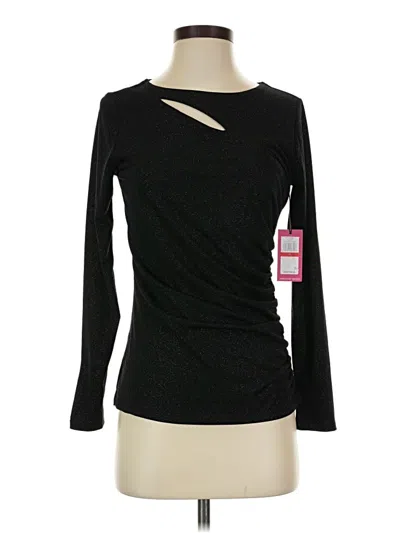 Vince Camuto Long Sleeve Top Black Keyhole Neckline Tops