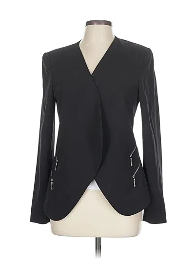 Pre-owned Vince Camuto Long Sleeve Top Black Plunge Neckline Tops