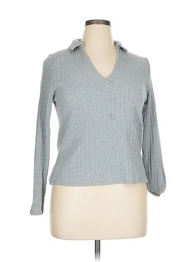 Pre-owned Vince Camuto Long Sleeve Top Gray Turtleneck Tops