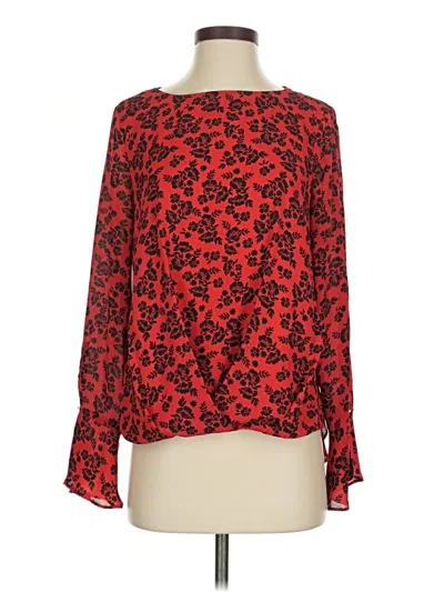 Pre-owned Vince Camuto Long Sleeve T-shirt In Red