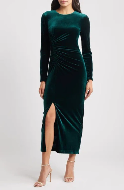 Vince Camuto Long Sleeve Velvet Dress In Green