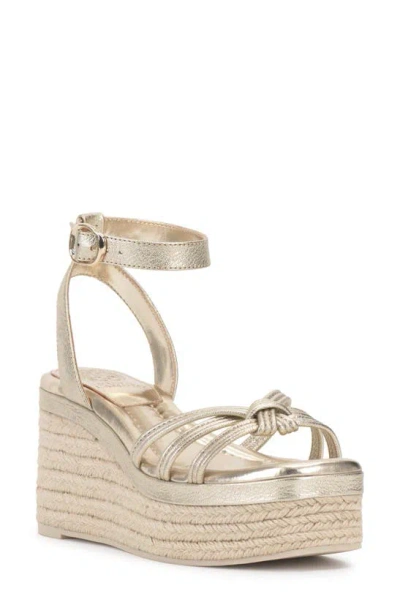 Vince Camuto Loressa Platform Wedge Sandal In Gold