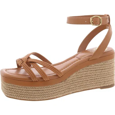 Vince Camuto Loressa Womens Leather Square Toe Wedge Sandals In Multi