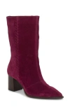 Vince Camuto Lorrys Whipstitch Block Heel Boot In Burgundy