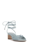 Vince Camuto Lory Ankle-wrap Kitten Heels In Celeste Blue