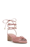 Vince Camuto Lory Ankle Wrap Sandal In Dk Pale Pink Soft Nappa Silk