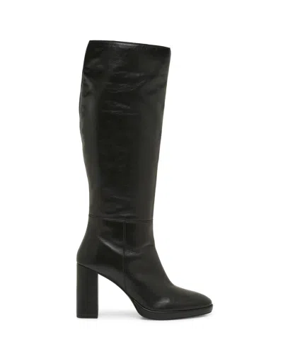 Vince Camuto Lucina Extra Wide Calf Knee High Boot In Black Leather