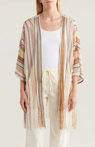 Vince Camuto Lurex Stripe Knit Topper In Multi