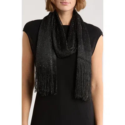 Vince Camuto Lurex Wrap Scarf In Black