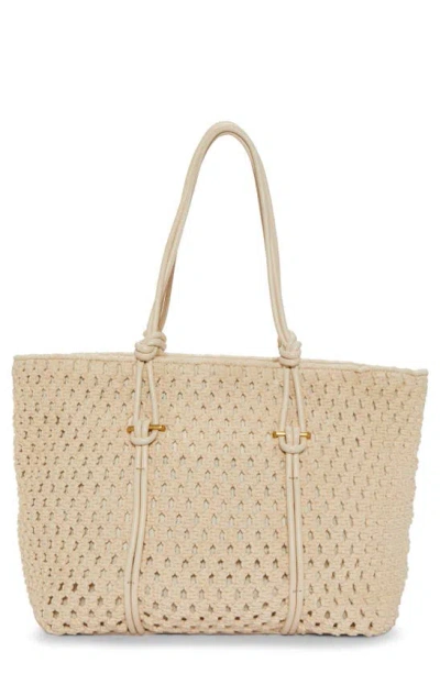 Vince Camuto Lynne Cotton Tote In Warm Vanilla