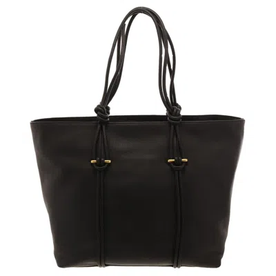 Vince Camuto Lynne Womens Solid Leather Tote Handbag In Black