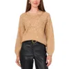 Vince Camuto Mademoiselle Womens Ribbed Acrylic Crewneck Sweater In Multi