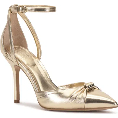 Mallie Ankle Strap Pump In Gold from Vince Camuto