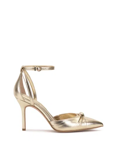 Vince Camuto Mallie Ankle Strap Pump In Gold