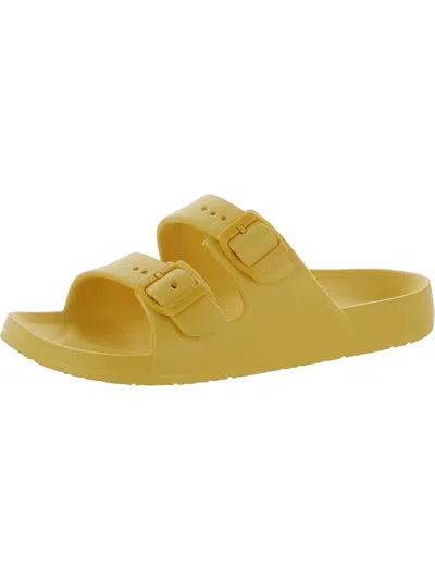 Vince Camuto Mandial Womens Footbed Slip On Slide Sandals In Yellow
