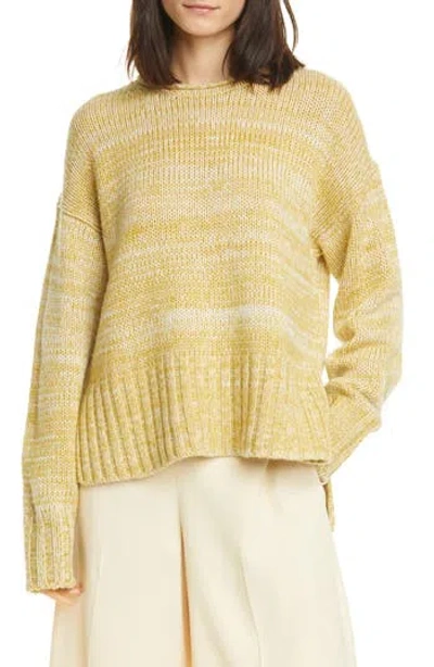 Vince Camuto Marled Slit Sweater In Yellow