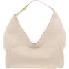 Vince Camuto Marza Womens Pebbled Leather Hobo Handbag In Beige