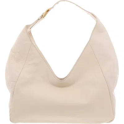Vince Camuto Marza Womens Pebbled Leather Hobo Handbag In Beige