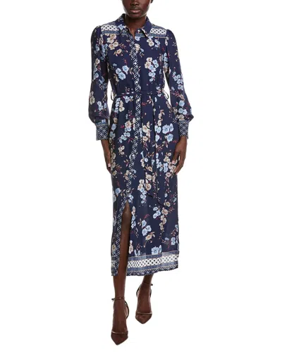 Vince Camuto Maxi Shirtdress In Blue
