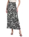 Vince Camuto Floral Print A-line Skirt In Black